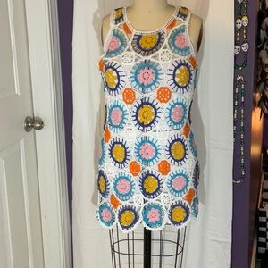 ASOS crochet beach mini dress size 6